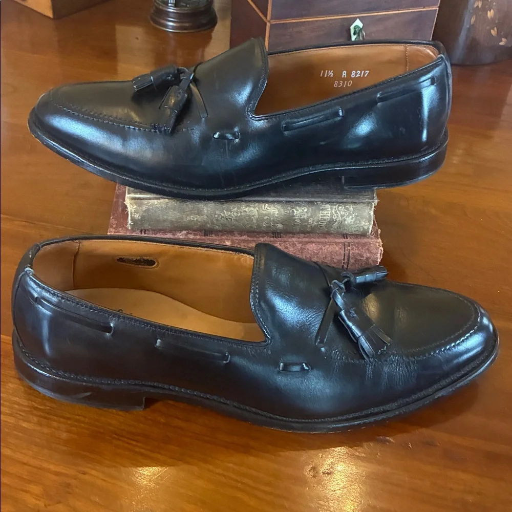 Allen Edmonds Black Leather Cordovan Tassel Loafers